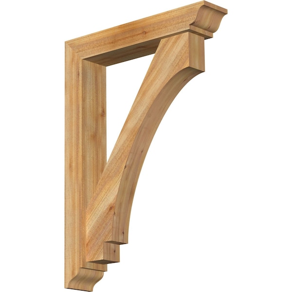 Ekena Millwork Imperial Traditional Rough Sawn Bracket w/ Offset Brace, Western Red Cedar, 6"W x 30"D x 42"H BKT0604X30X42IMP01RWR - main
